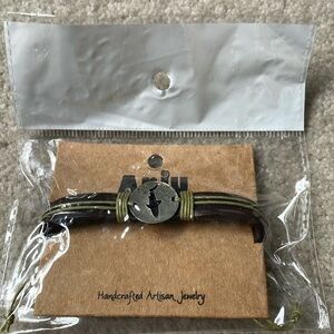 Nwt Anju handcrafted, leather and twine shark bracelet